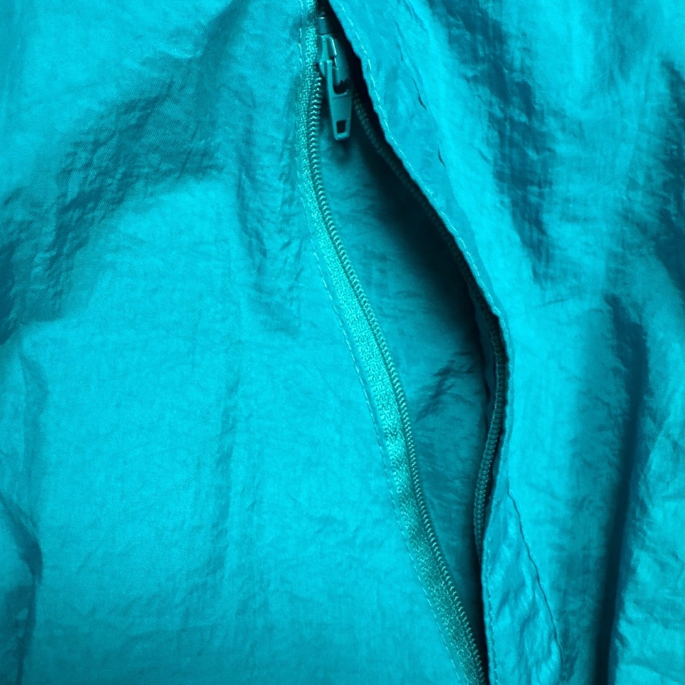 Vintage Lands End Mens XL Colorblock Windbreaker‎ Jacket Teal Pink 90s Retro - Picture 11 of 11